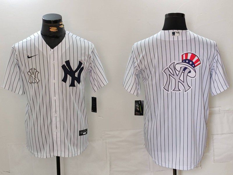 Men New York Yankees Blank White Stripe Game 2024 Nike MLB Jersey style 8->new york yankees->MLB Jersey